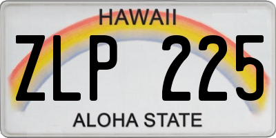 HI license plate ZLP225
