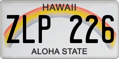 HI license plate ZLP226