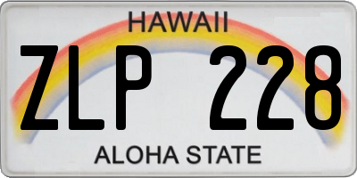 HI license plate ZLP228