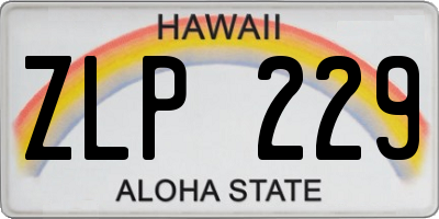 HI license plate ZLP229