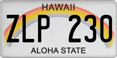 HI license plate ZLP230