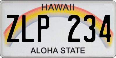 HI license plate ZLP234