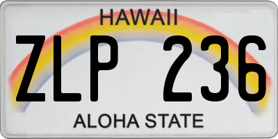 HI license plate ZLP236