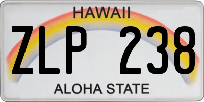 HI license plate ZLP238