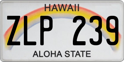 HI license plate ZLP239