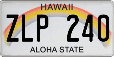 HI license plate ZLP240