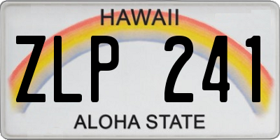 HI license plate ZLP241