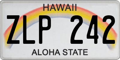 HI license plate ZLP242