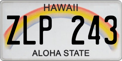 HI license plate ZLP243