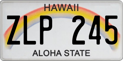 HI license plate ZLP245
