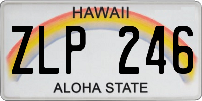 HI license plate ZLP246