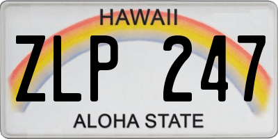 HI license plate ZLP247