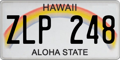 HI license plate ZLP248