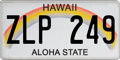 HI license plate ZLP249