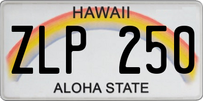 HI license plate ZLP250