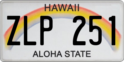 HI license plate ZLP251
