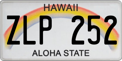HI license plate ZLP252