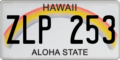 HI license plate ZLP253