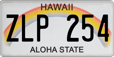 HI license plate ZLP254