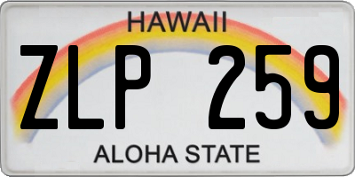 HI license plate ZLP259