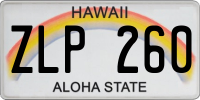 HI license plate ZLP260
