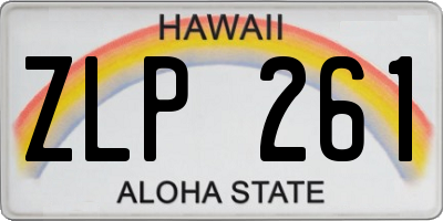 HI license plate ZLP261