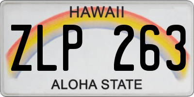 HI license plate ZLP263