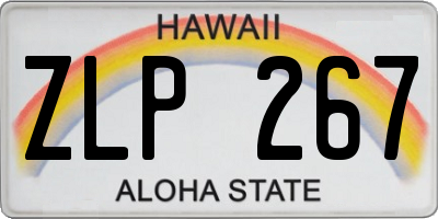 HI license plate ZLP267