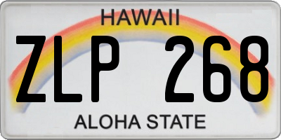 HI license plate ZLP268