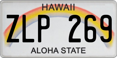 HI license plate ZLP269