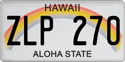 HI license plate ZLP270