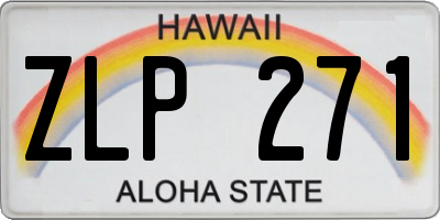 HI license plate ZLP271