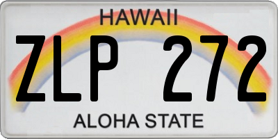 HI license plate ZLP272
