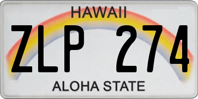 HI license plate ZLP274