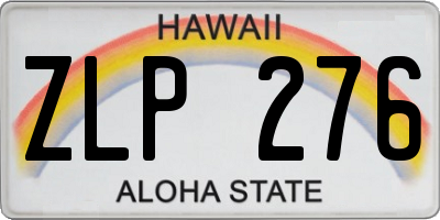 HI license plate ZLP276