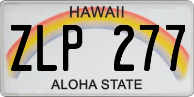 HI license plate ZLP277
