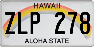HI license plate ZLP278