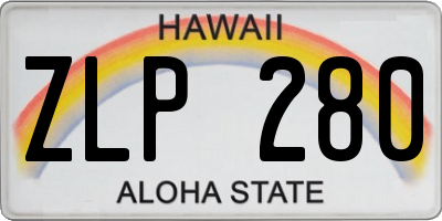 HI license plate ZLP280