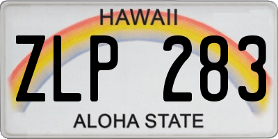 HI license plate ZLP283