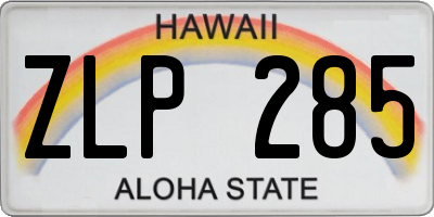 HI license plate ZLP285
