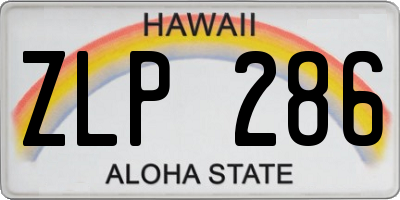 HI license plate ZLP286