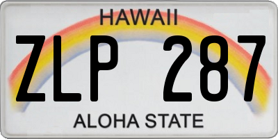 HI license plate ZLP287