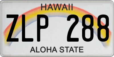 HI license plate ZLP288