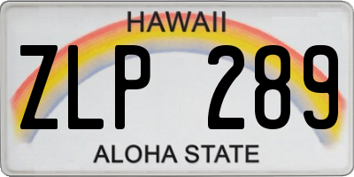 HI license plate ZLP289