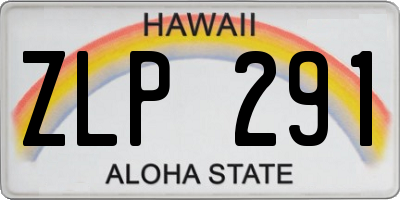 HI license plate ZLP291