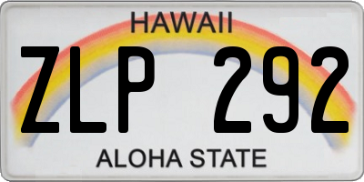 HI license plate ZLP292