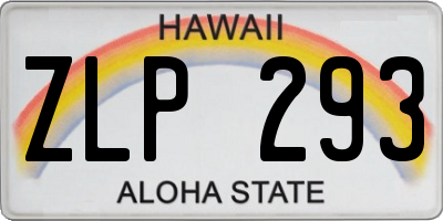 HI license plate ZLP293
