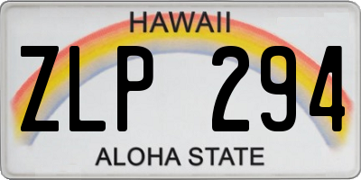 HI license plate ZLP294