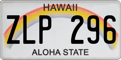 HI license plate ZLP296
