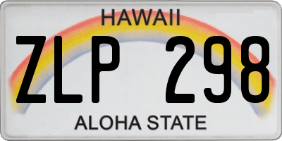 HI license plate ZLP298